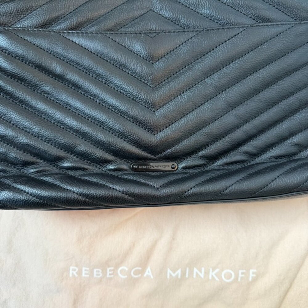 Rebecca Minkoff Black Quilted Leather Chain Shoulder Bag - Picture 4 of 6